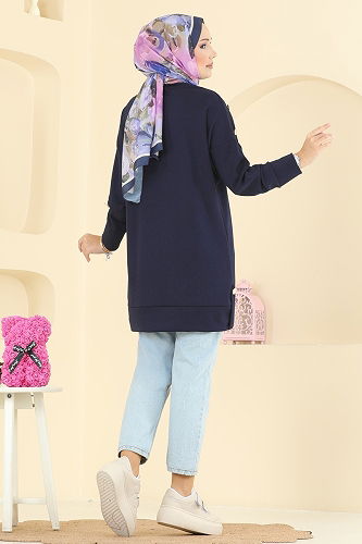 moda selvim Tunic 2727AYD574 Navy Blue - Thumbnail