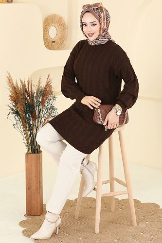 moda selvim Tunic 2734AYD574 Brown - Thumbnail