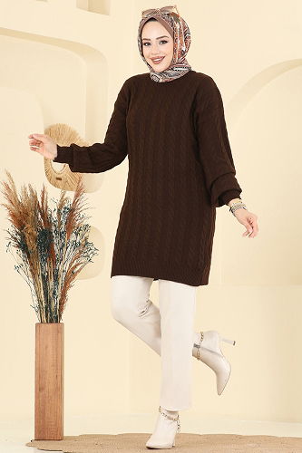 moda selvim Tunic 2734AYD574 Brown - Thumbnail