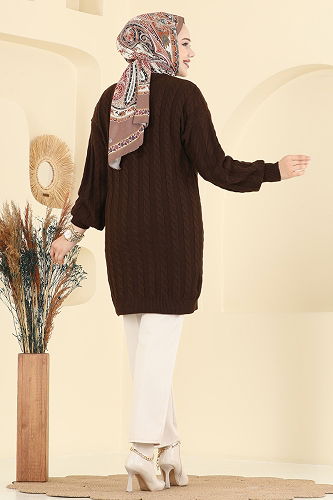 moda selvim بلوز بني 2734AYD574 - Thumbnail