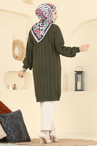 moda selvim بلوز اخضر عفني 2734AYD574 - Thumbnail