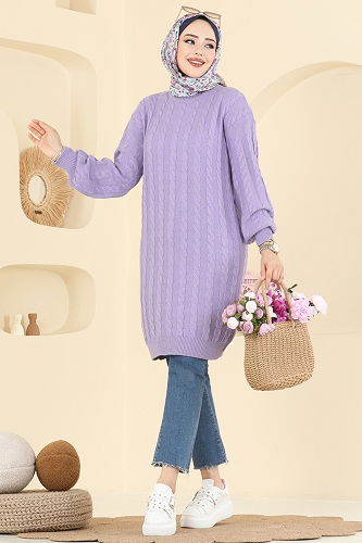 moda selvim بلوز ليلكي 2734AYD574 - Thumbnail