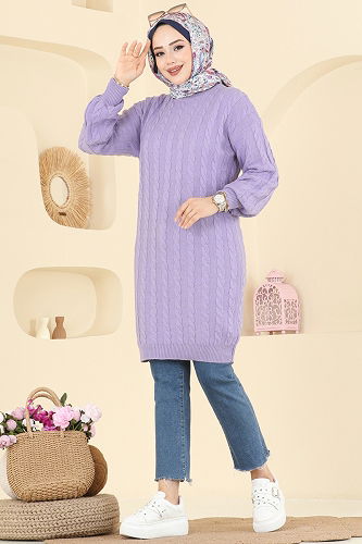 moda selvim بلوز ليلكي 2734AYD574 - Thumbnail