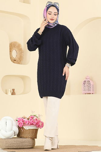 moda selvim Tunic 2734AYD574 Navy Blue - Thumbnail