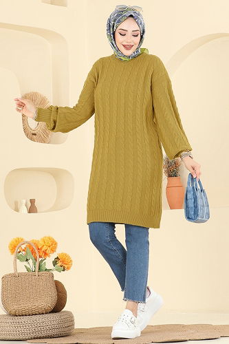 moda selvim بلوز أخضر 2734AYD574 - Thumbnail