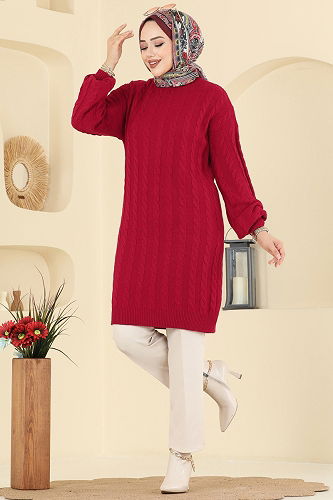 moda selvim بلوز احمر 2734AYD574 - Thumbnail