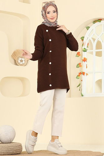 moda selvim Tunic 2735AYD574 Brown - Thumbnail