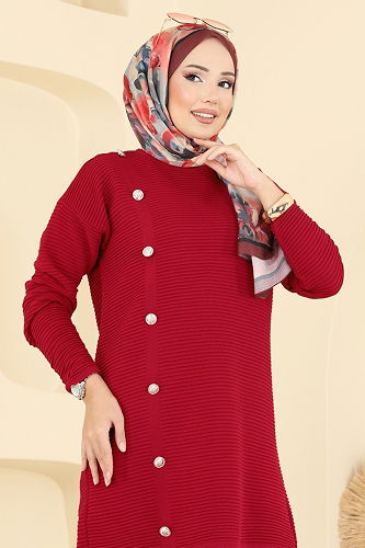 moda selvim Tunic 2735AYD574 Red - Thumbnail