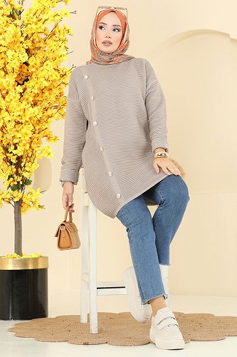 moda selvim بلوز بيج 2735AYD574 - Thumbnail