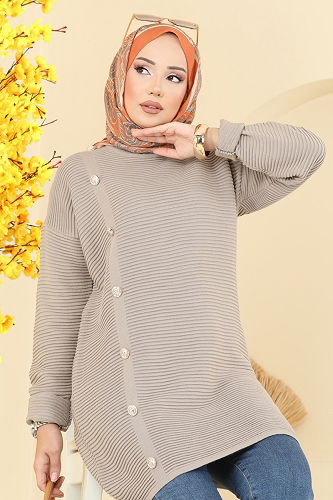 moda selvim بلوز بيج 2735AYD574 - Thumbnail