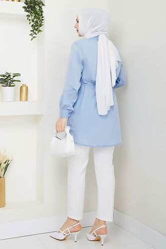 moda selvim Tunic 273ASN888 Baby Blue - Thumbnail