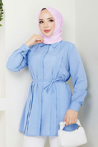 moda selvim Tunic 273ASN888 Blue - Thumbnail
