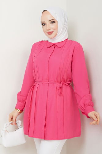 moda selvim Tunic 273ASN888 Fuchsia - Thumbnail