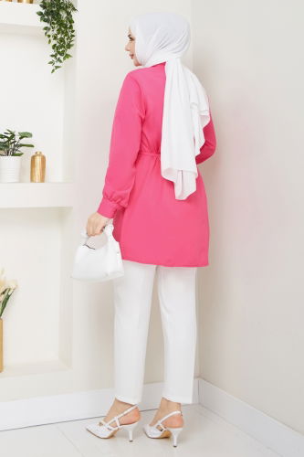 moda selvim Tunic 273ASN888 Fuchsia - Thumbnail