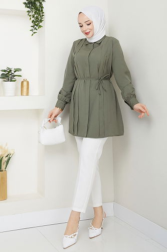 moda selvim Tunic 273ASN888 Khaki - Thumbnail