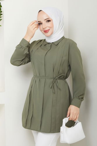 moda selvim بلوز اخضر عفني 273ASN888 - Thumbnail