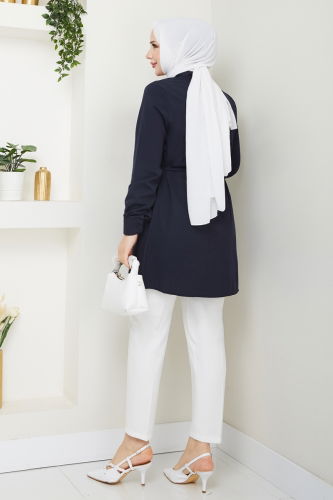 moda selvim Tunic 273ASN888 Navy Blue - Thumbnail