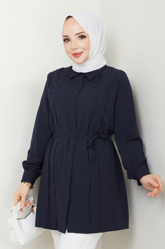 moda selvim بلوز كحلي 273ASN888 - Thumbnail