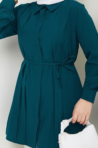 moda selvim بلوز بترولي 273ASN888 - Thumbnail