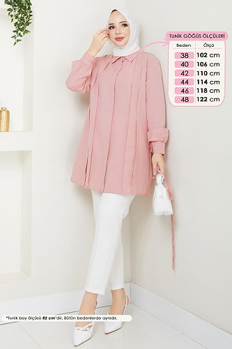 moda selvim Tunic 273ASN888 Powder - Thumbnail