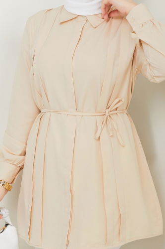moda selvim Tunic 273ASN888 Stone - Thumbnail