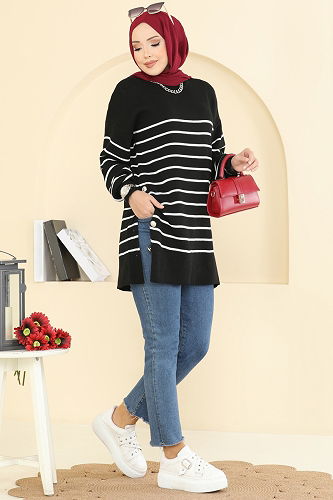 moda selvim Tunic 2751AYD574 Black - Thumbnail