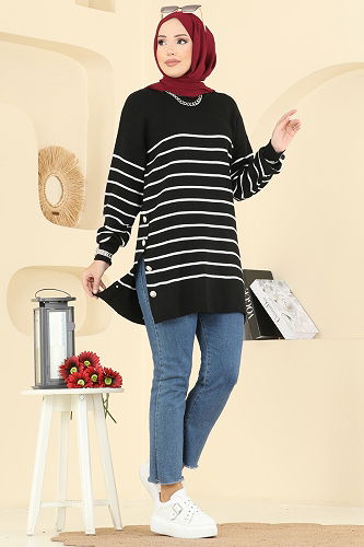 moda selvim بلوز أسود 2751AYD574 - Thumbnail