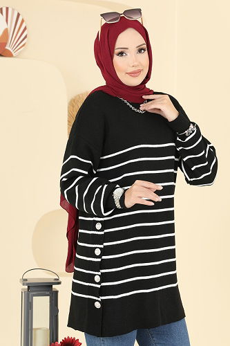 moda selvim بلوز أسود 2751AYD574 - Thumbnail