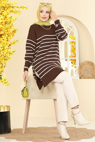 moda selvim Tunic 2751AYD574 Brown - Thumbnail