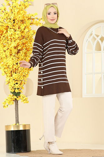 moda selvim Tunic 2751AYD574 Brown - Thumbnail