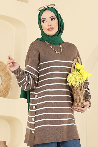 moda selvim Tunic 2751AYD574 Dark Vision - Thumbnail