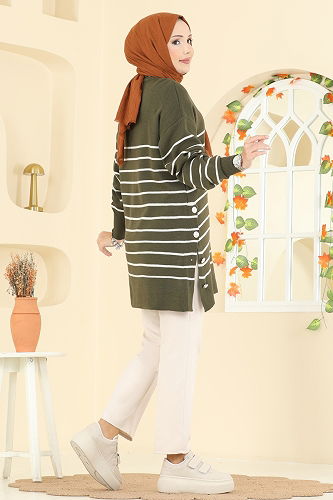 moda selvim Tunic 2751AYD574 Khaki - Thumbnail