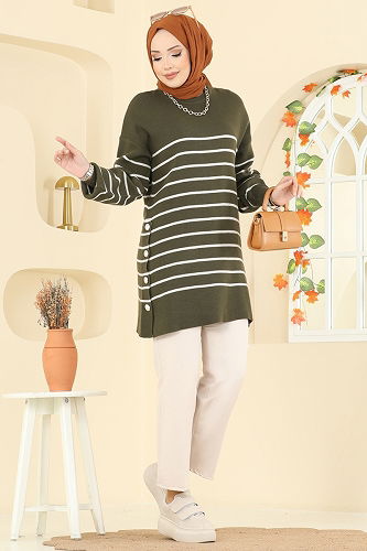 moda selvim Tunic 2751AYD574 Khaki - Thumbnail