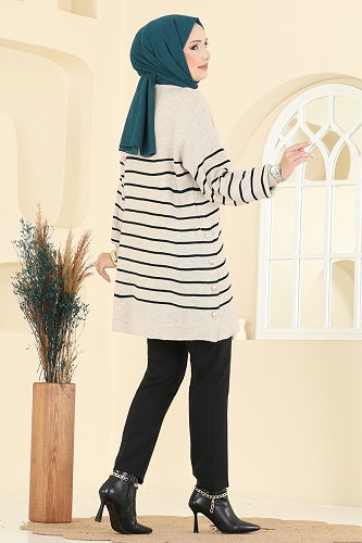 moda selvim بلوز بيج 2751AYD574 - Thumbnail