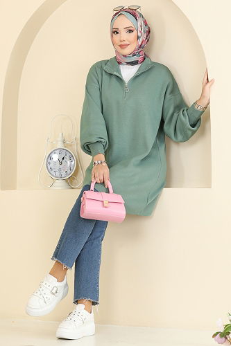 moda selvim Tunic 2753AYD574 Almond Green - Thumbnail