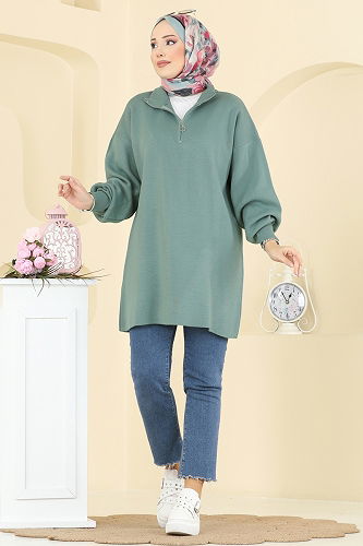 moda selvim Tunic 2753AYD574 Almond Green - Thumbnail