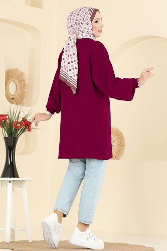 moda selvim Tunic 2753AYD574 Burgundy - Thumbnail