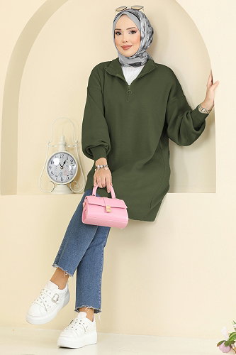 moda selvim Tunic 2753AYD574 Khaki - Thumbnail