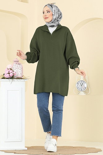 moda selvim Tunic 2753AYD574 Khaki - Thumbnail
