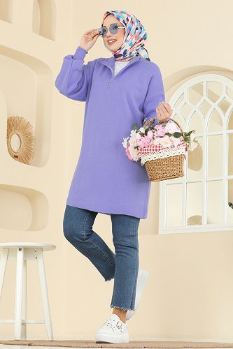 moda selvim Tunic 2753AYD574 Light Lilac - Thumbnail
