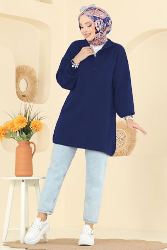 A.Y.D. - Tunic 2753AYD574 Light Navy Blue