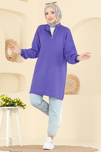 moda selvim Tunic 2753AYD574 Lilac - Thumbnail