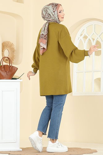 moda selvim Tunic 2753AYD574 Oil Green - Thumbnail