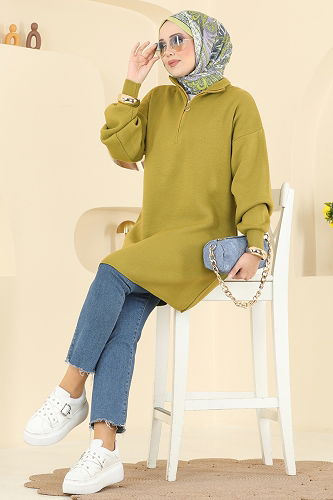 moda selvim Tunic 2753AYD574 Oil Green - Thumbnail