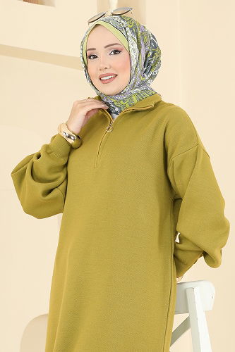 moda selvim Tunic 2753AYD574 Oil Green - Thumbnail