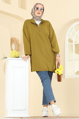 moda selvim بلوز أخضر 2753AYD574 - Thumbnail