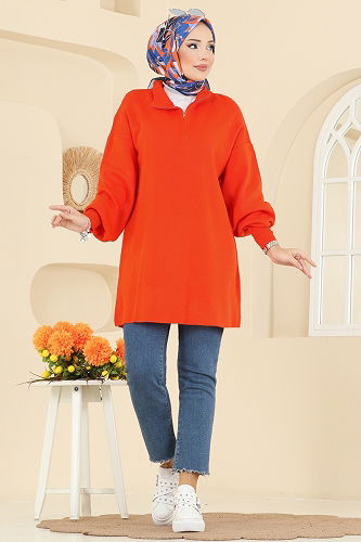 moda selvim Tunic 2753AYD574 Oranj - Thumbnail