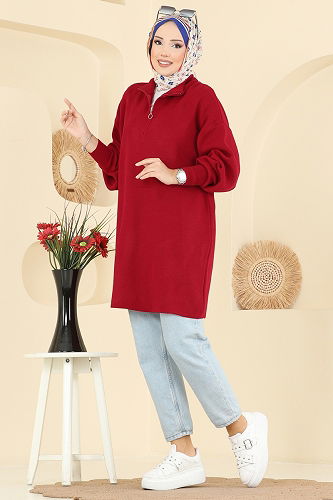 moda selvim Tunic 2753AYD574 Red - Thumbnail