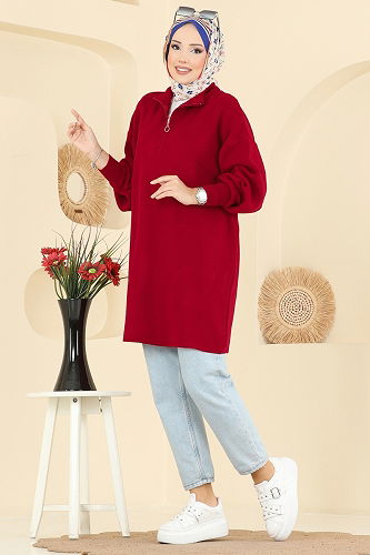 moda selvim Tunic 2753AYD574 Red - Thumbnail
