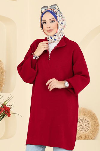 moda selvim Tunic 2753AYD574 Red - Thumbnail